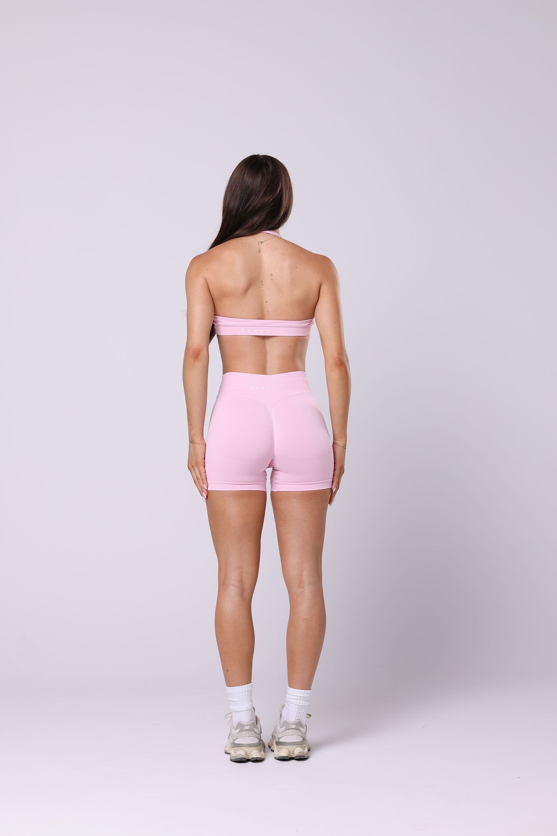 Sculpt Halter Crop - Baby Pink