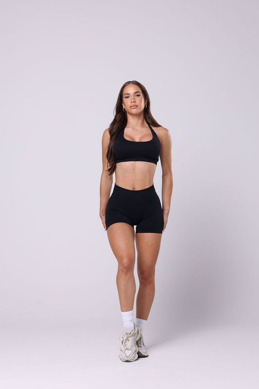 Sculpt Halter Crop - Black