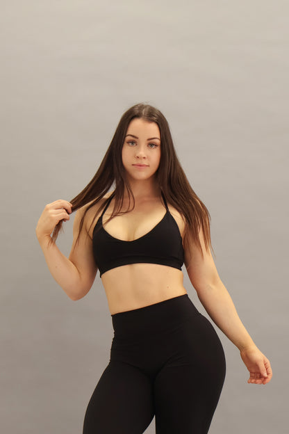 Flow Halter Crop -Midnight