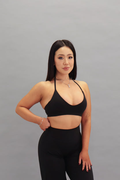 Flow Halter Crop -Midnight