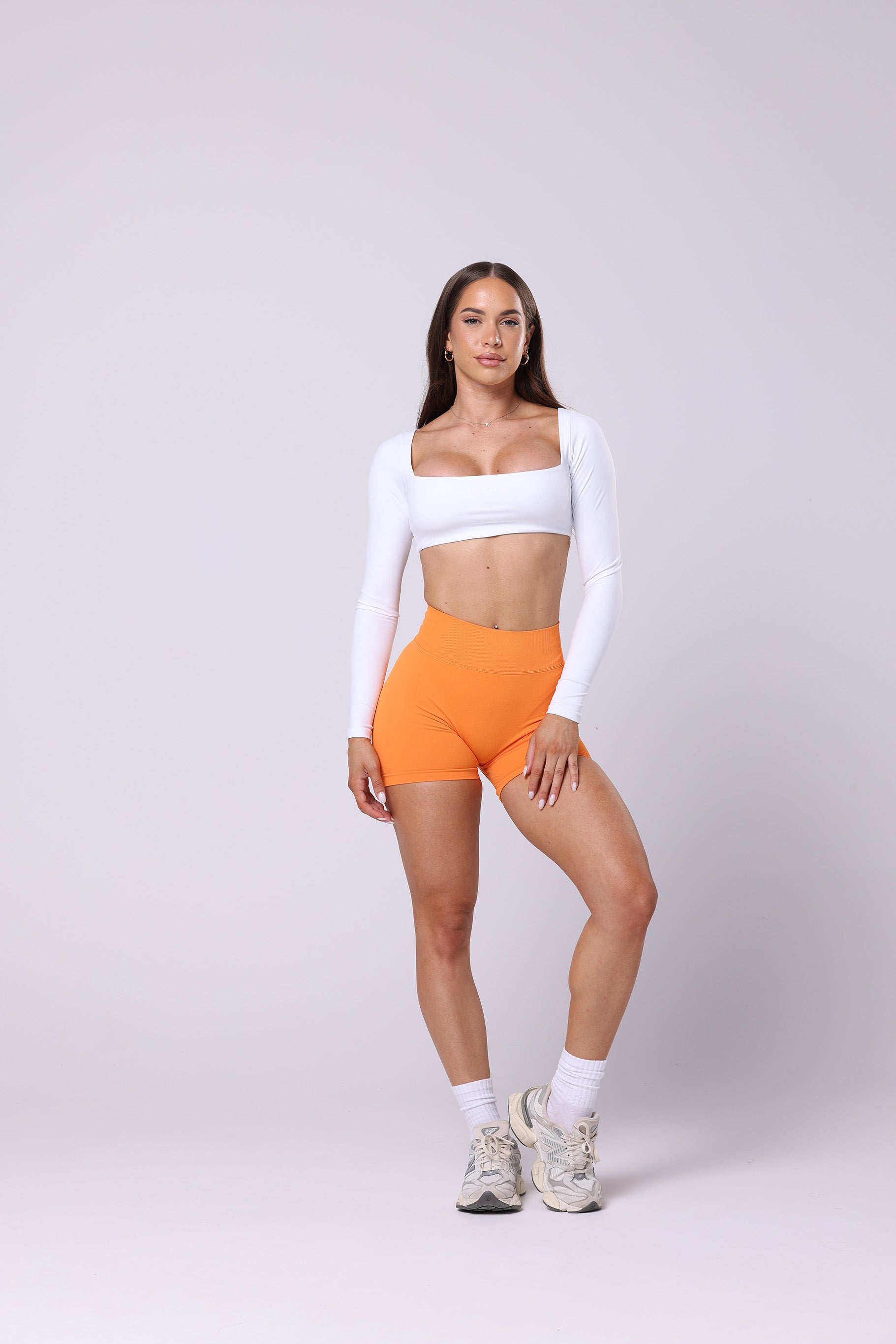 Luxe Long Sleeve Crop - White