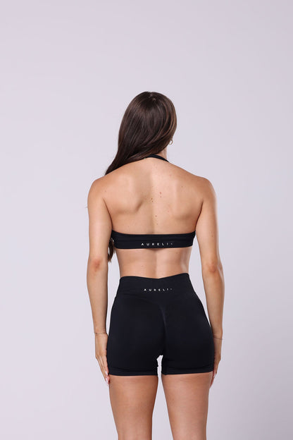 Sculpt Halter Crop - Black